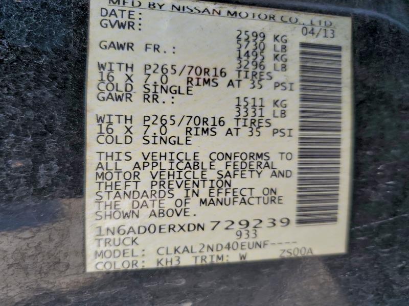 2013 NISSAN FRONTIER S #3305308352