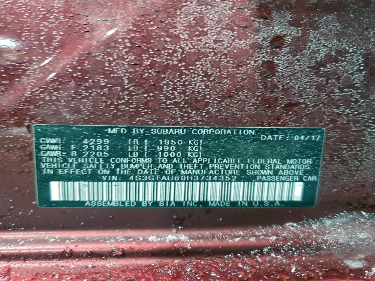 SUBARU IMPREZA LIMITED