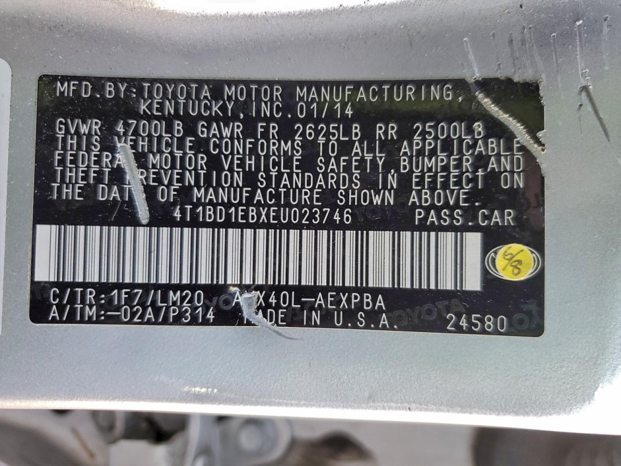 Lot #3317102999 2014 TOYOTA AVALON HYB