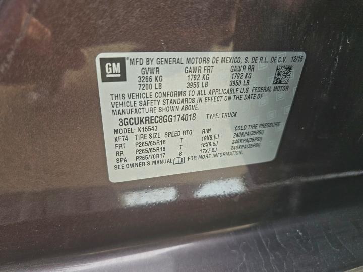 2016 CHEVROLET SILVERADO #3304659949