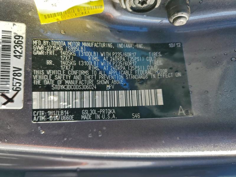 2013 TOYOTA SIENNA XLE #3303658962