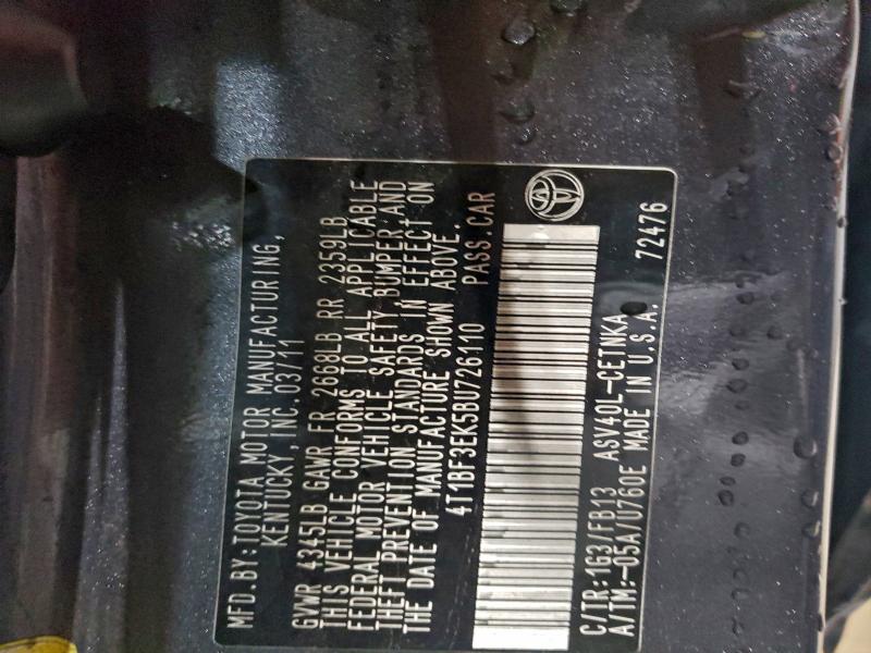 2011 TOYOTA CAMRY BASE #3305321299