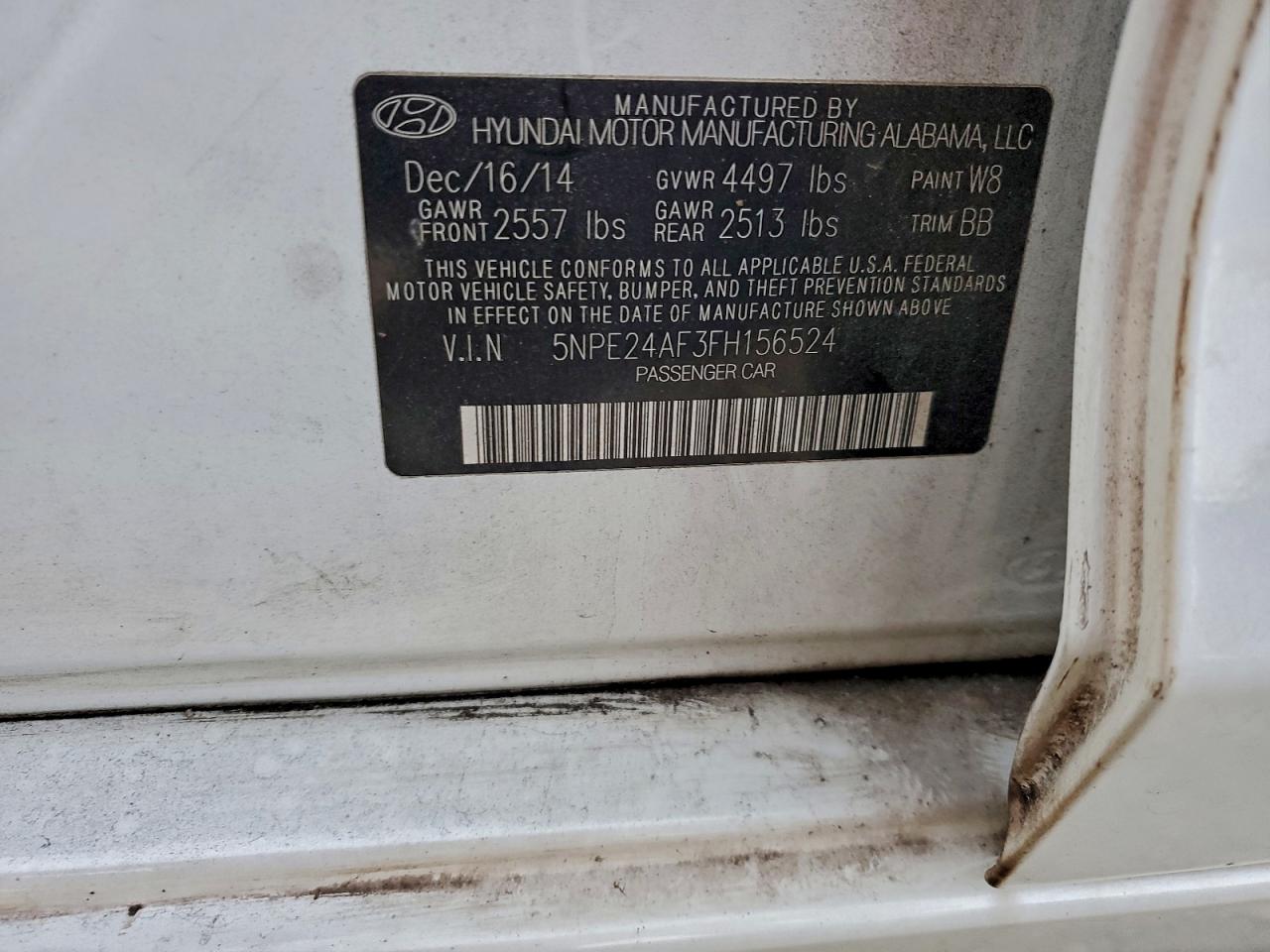 Lot #3304606478 2015 HYUNDAI SONATA SE