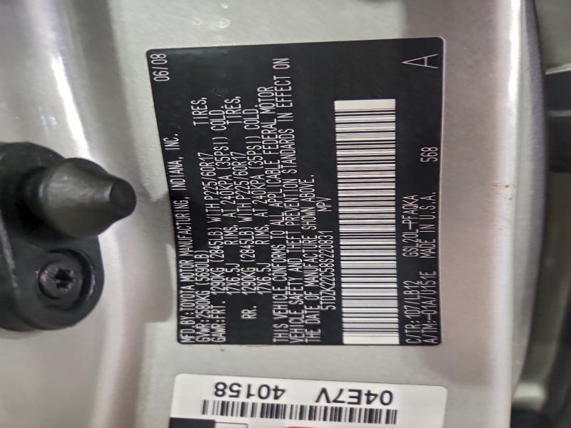 2008 TOYOTA SIENNA XLE #3302839936