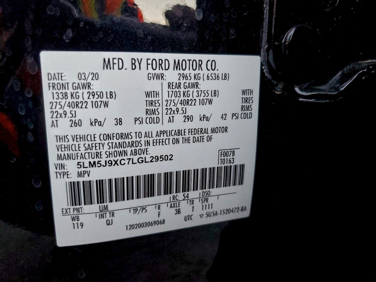 LINCOLN AVIATOR BLACK LABEL