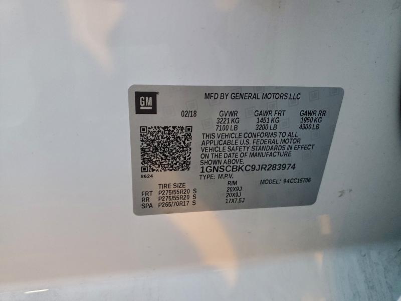 2018 CHEVROLET TAHOE C150 #3312528619