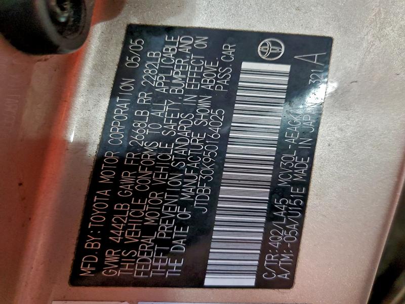 2005 TOYOTA CAMRY LE #3303772428