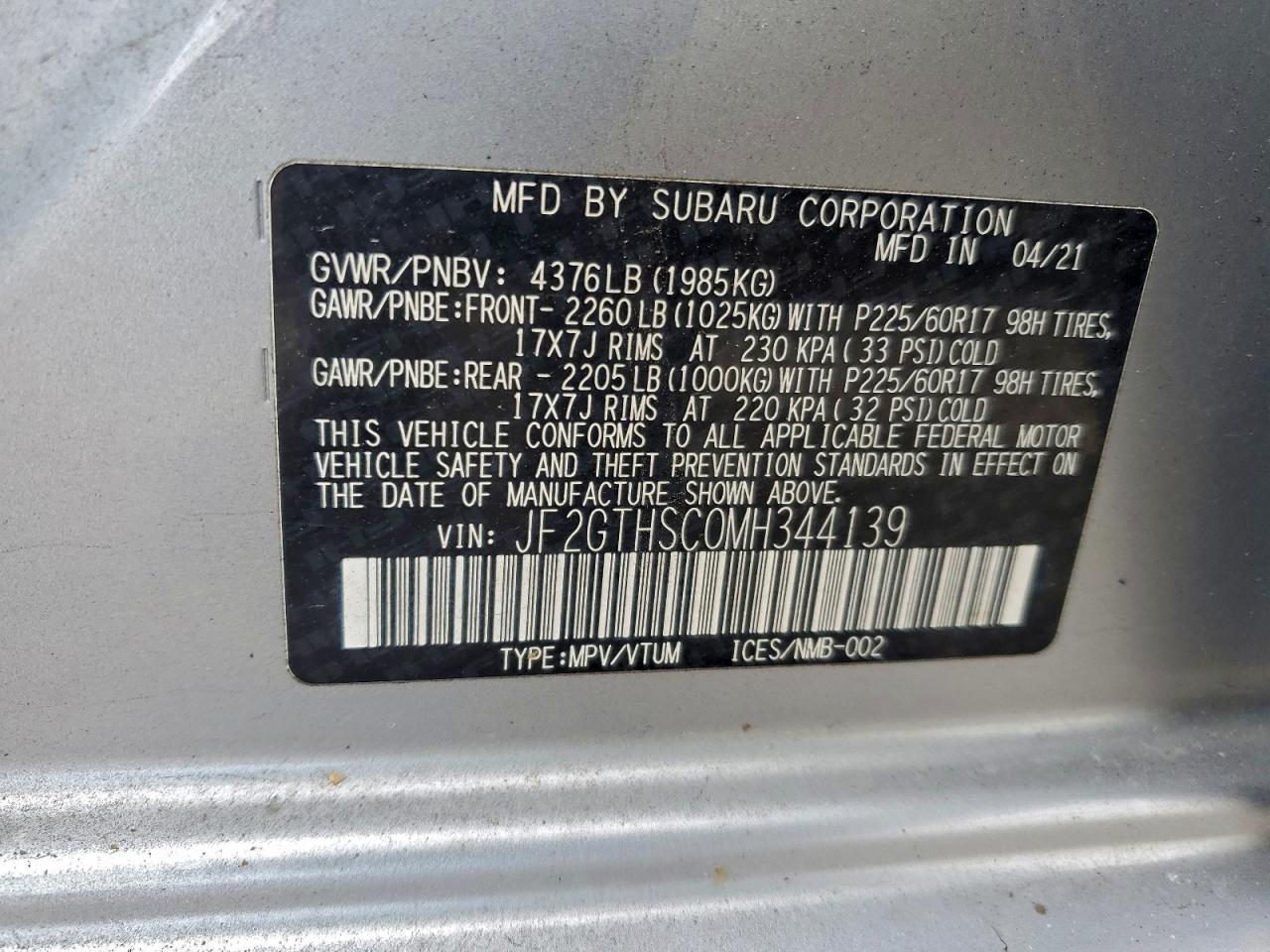 SUBARU CROSSTREK SPORT