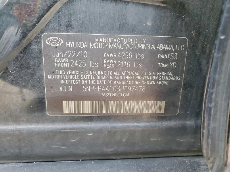 2011 HYUNDAI SONATA GLS #3304935565