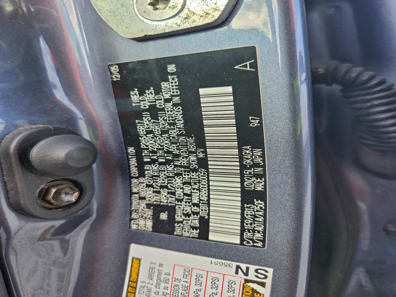 Lot #3309280626 2006 TOYOTA 4RUNNER SR