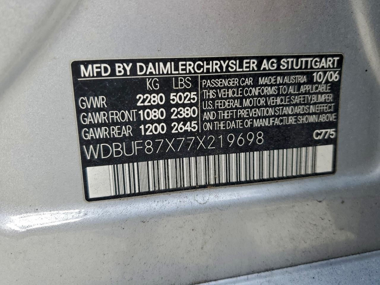 Lot #3315929126 2007 MERCEDES-BENZ E 350 4MAT