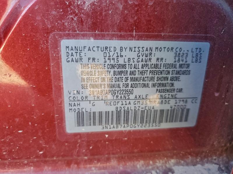 2016 NISSAN SENTRA S #3309497580