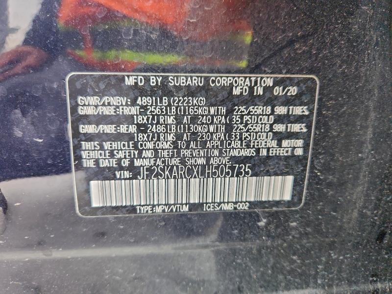 2020 SUBARU FORESTER S #3304420584