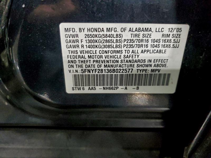 2006 HONDA PILOT LX #3308263163