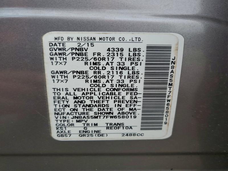 2015 NISSAN ROGUE SELE #3302816976