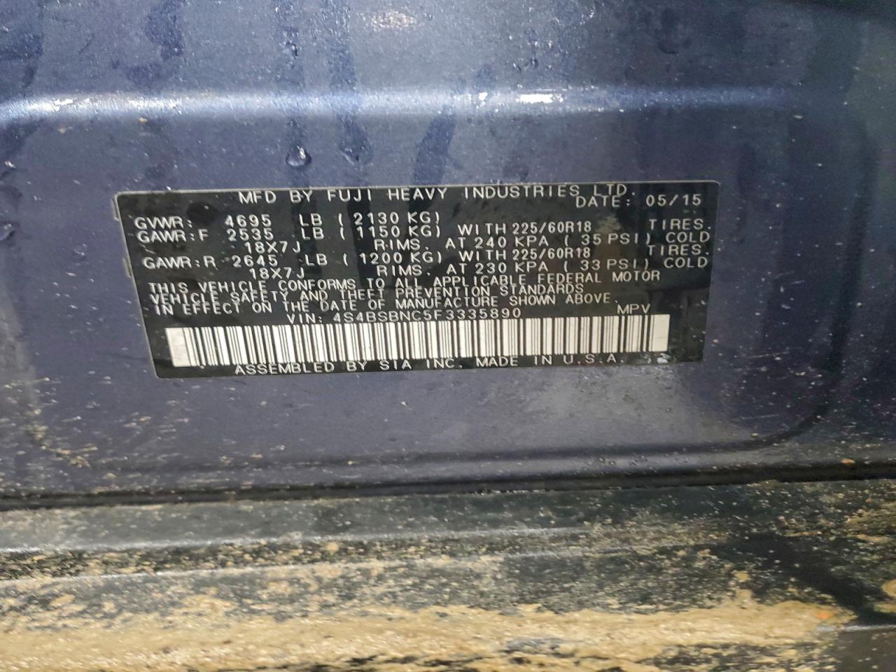 SUBARU OUTBACK 2.5I LIMITED