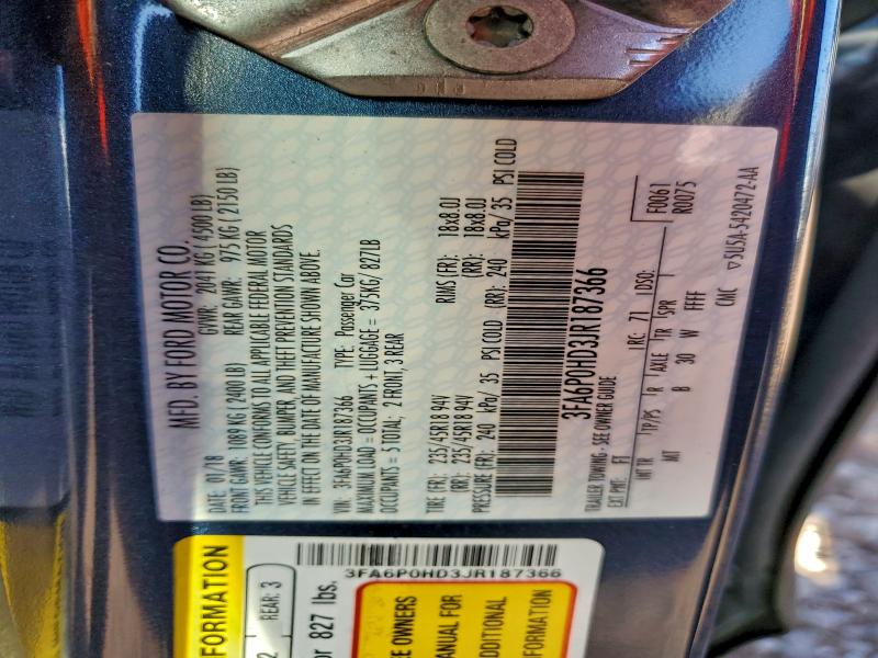 2018 FORD FUSION SE #3301863994