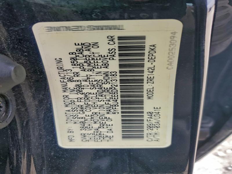 2013 TOYOTA COROLLA BA #3310454304