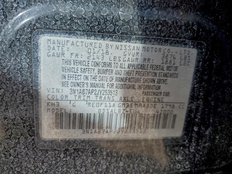 2018 NISSAN SENTRA S #3309434007