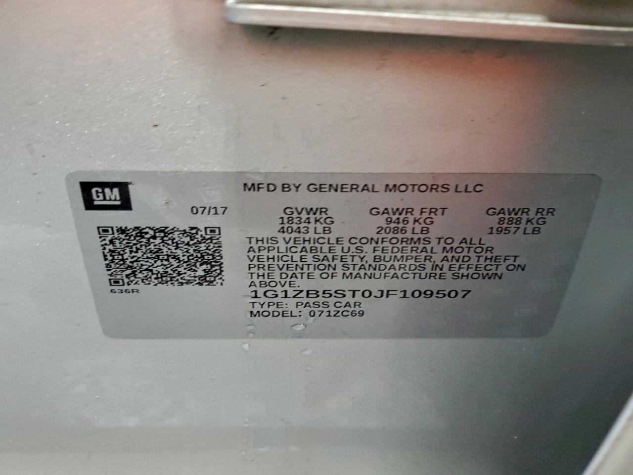 Lot #3317824216 2018 CHEVROLET MALIBU LS