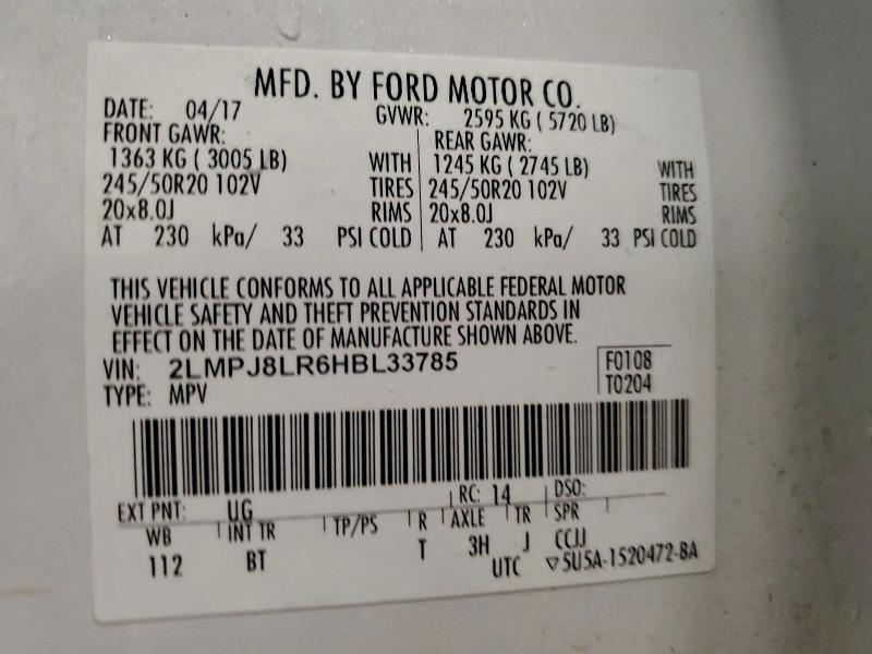 2017 LINCOLN MKX RESERV #3303632956