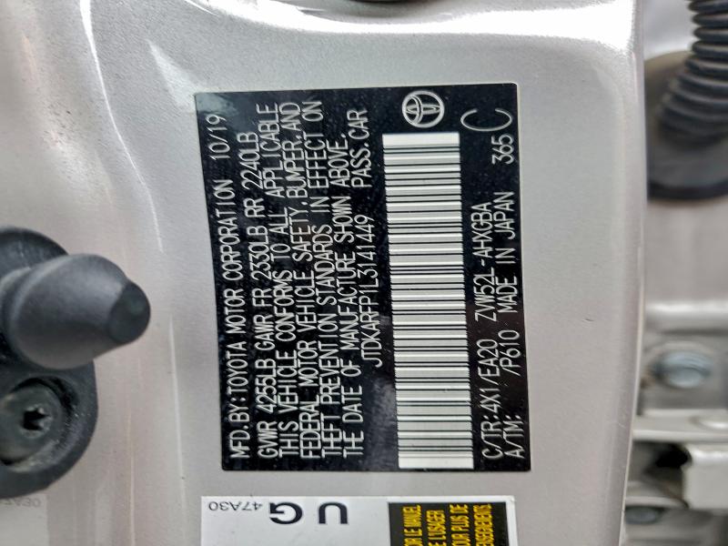 2020 TOYOTA PRIUS PRIM #3315712359