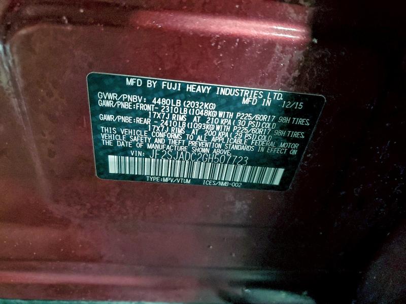 2016 SUBARU FORESTER 2 #3318919916