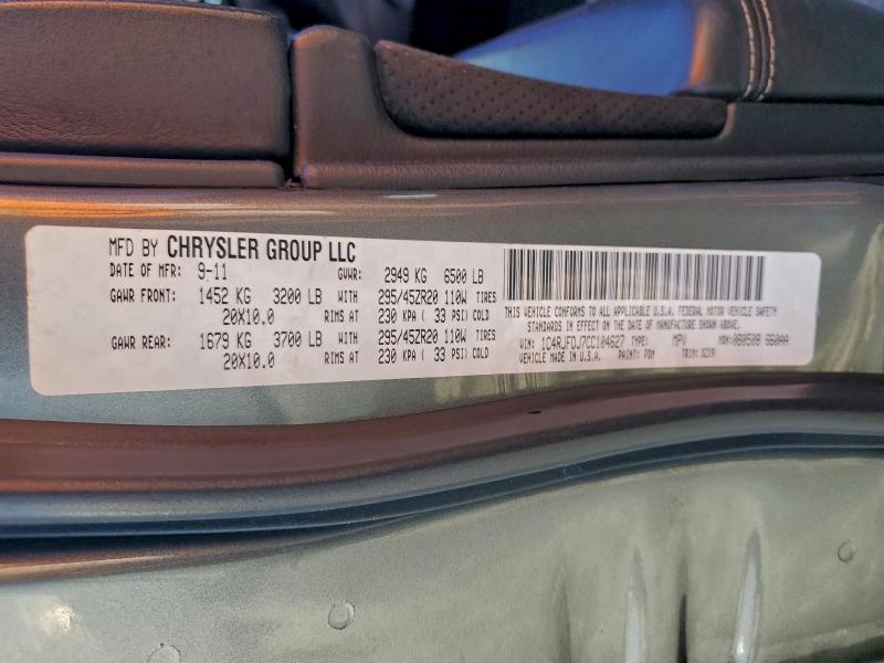 2012 JEEP GRAND CHER #3311587807