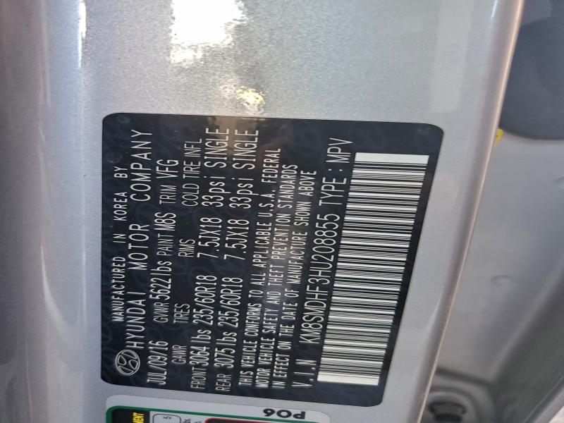 2017 HYUNDAI SANTA FE S #3317733069