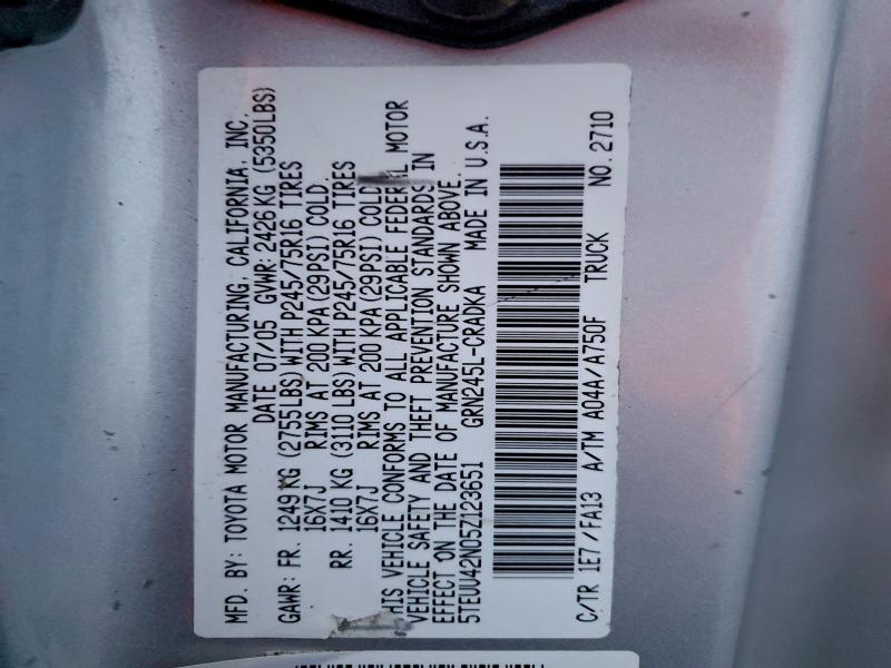 2005 TOYOTA TACOMA ACC #3311696273