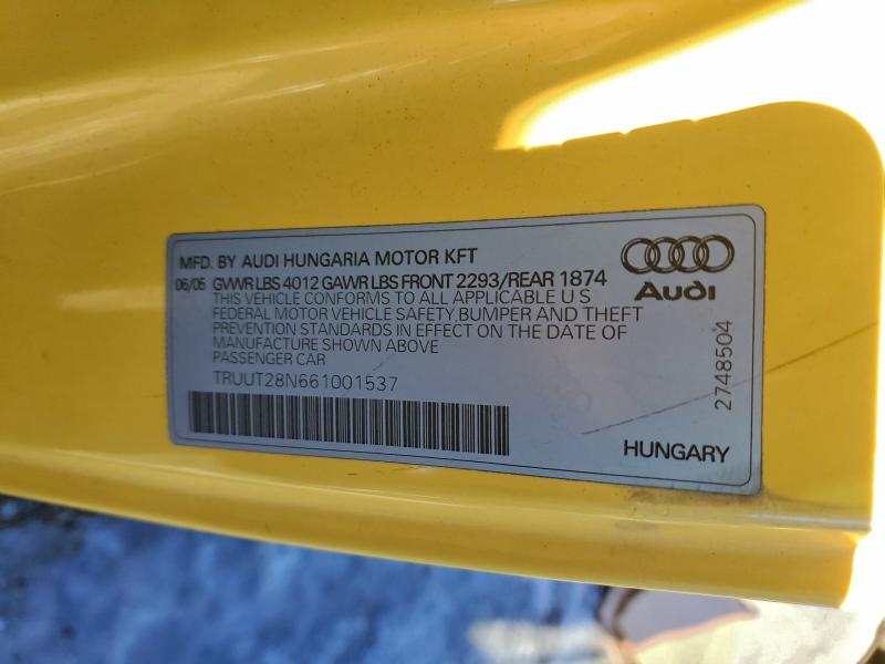 2006 AUDI TT QUATTRO #3312547831