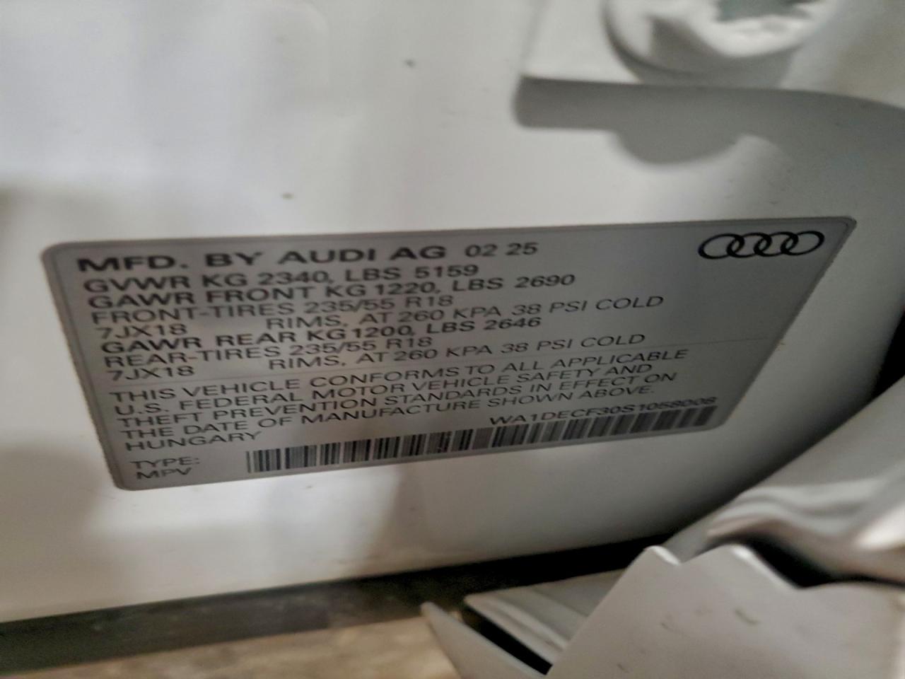 Lot #3317715085 2025 AUDI Q3 PREMIUM