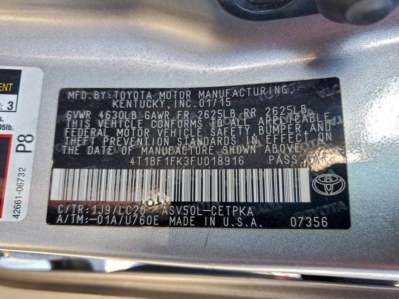 2015 TOYOTA CAMRY LE #3304889544