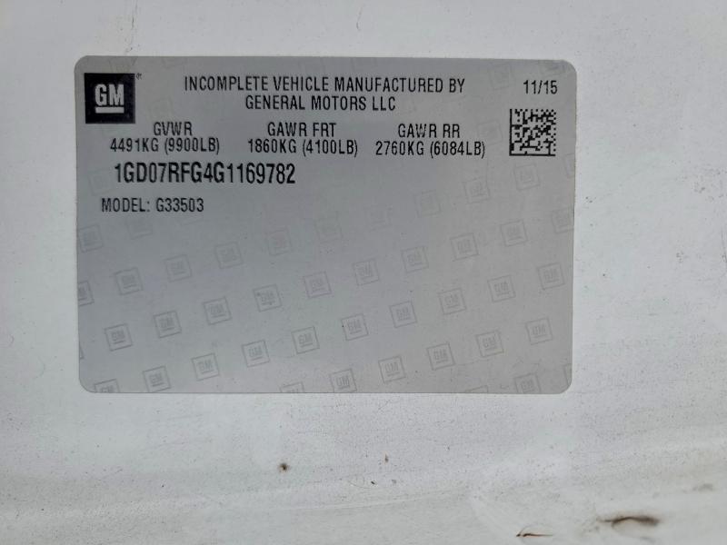 2016 GMC SAVANA CUT #3308425306