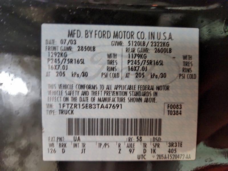 2003 FORD RANGER SUP #3310330961