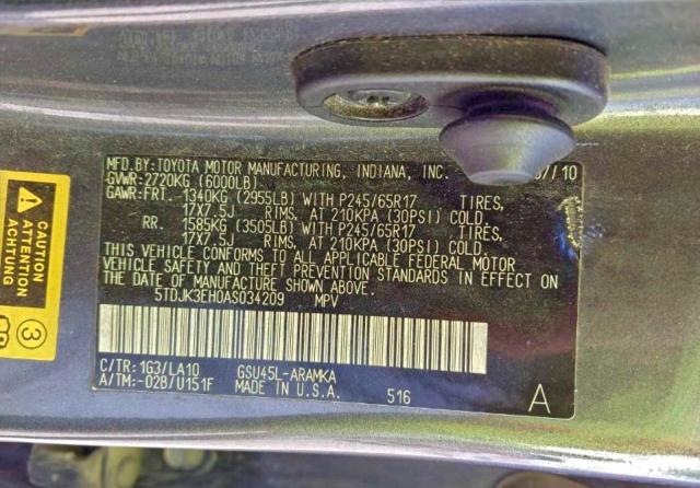 2010 TOYOTA HIGHLANDER #3302714056