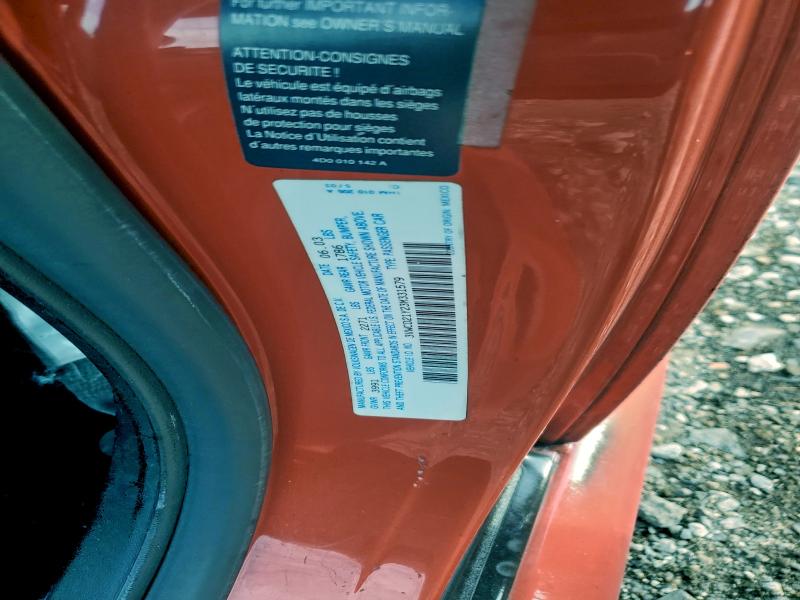 2003 VOLKSWAGEN NEW BEETLE #3310319069