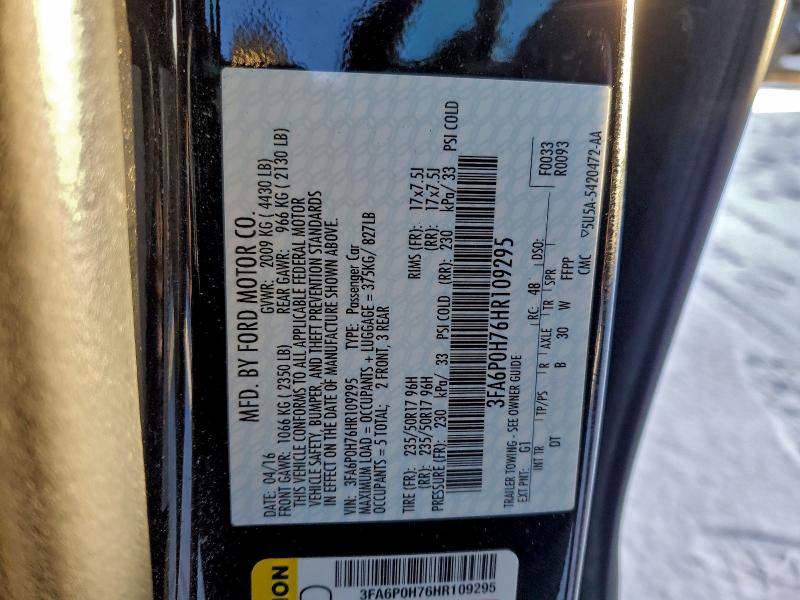 2017 FORD FUSION SE #3305178016