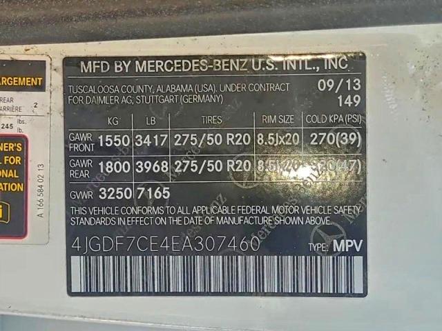 2014 MERCEDES-BENZ GL 450 4MA #3308303224