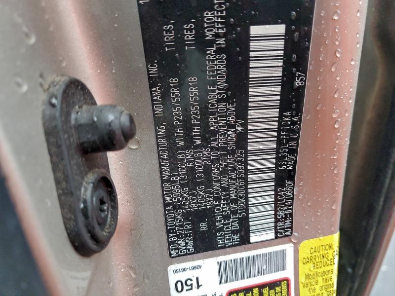 2015 TOYOTA SIENNA XLE #3310304976