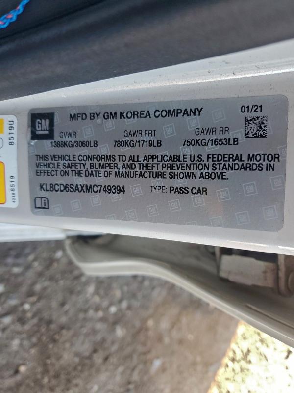 2021 CHEVROLET SPARK 1LT #3305678728