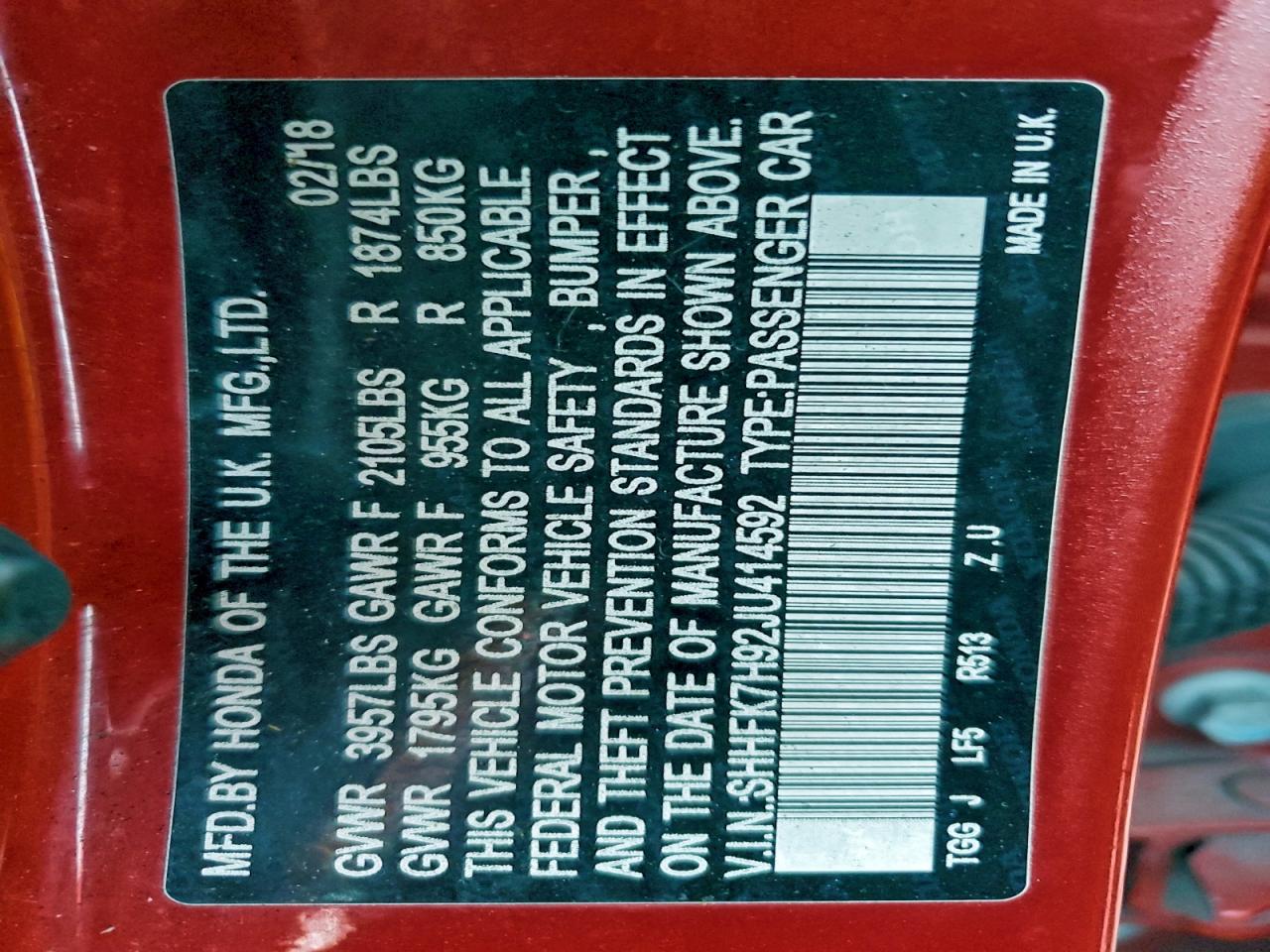 HONDA CIVIC SPORT TOURING