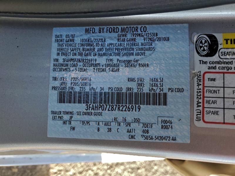 2007 FORD FUSION SE #3305305332