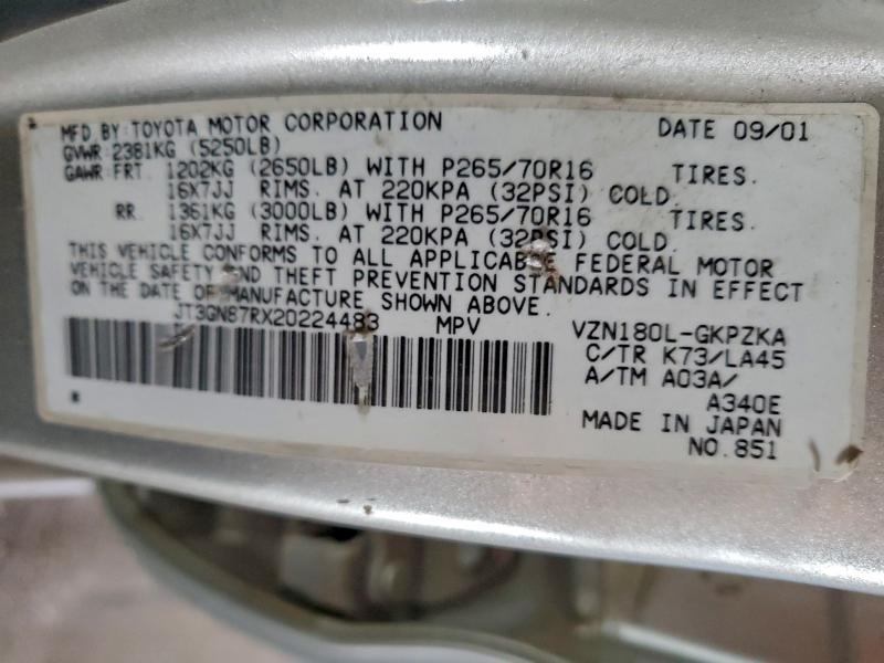 2002 TOYOTA 4RUNNER LI #3308233194