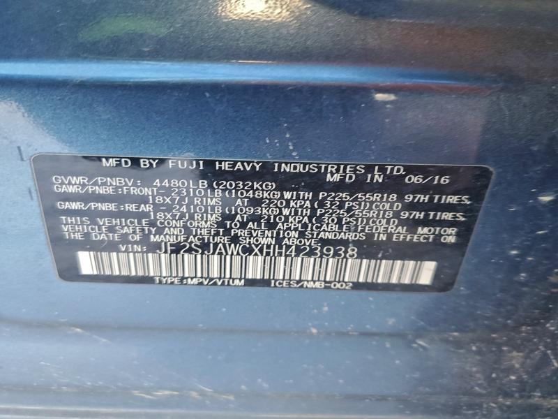 2017 SUBARU FORESTER 2 #3305395315