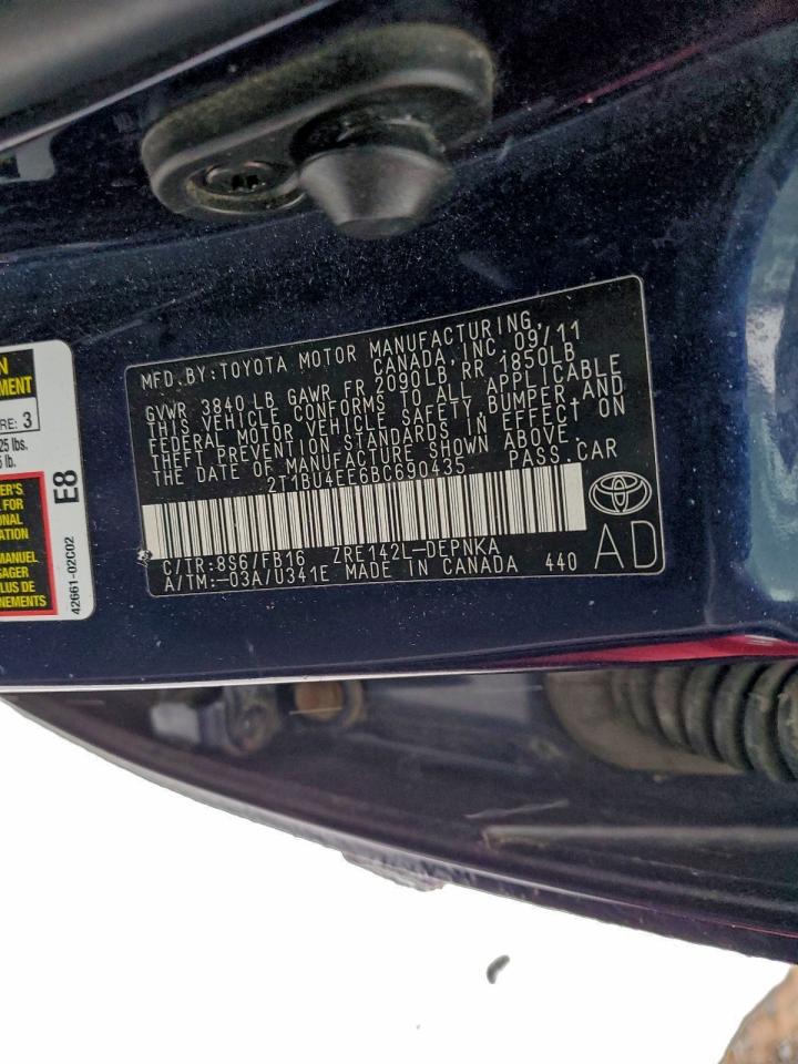 Lot #3302715013 2011 TOYOTA COROLLA BA