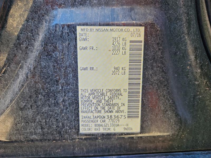 2016 NISSAN ALTIMA 2.5 #3306474205