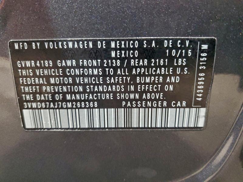 2016 VOLKSWAGEN JETTA SE #3318883922