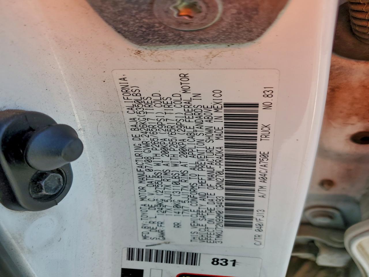 Lot #3305725723 2009 TOYOTA TACOMA DOU