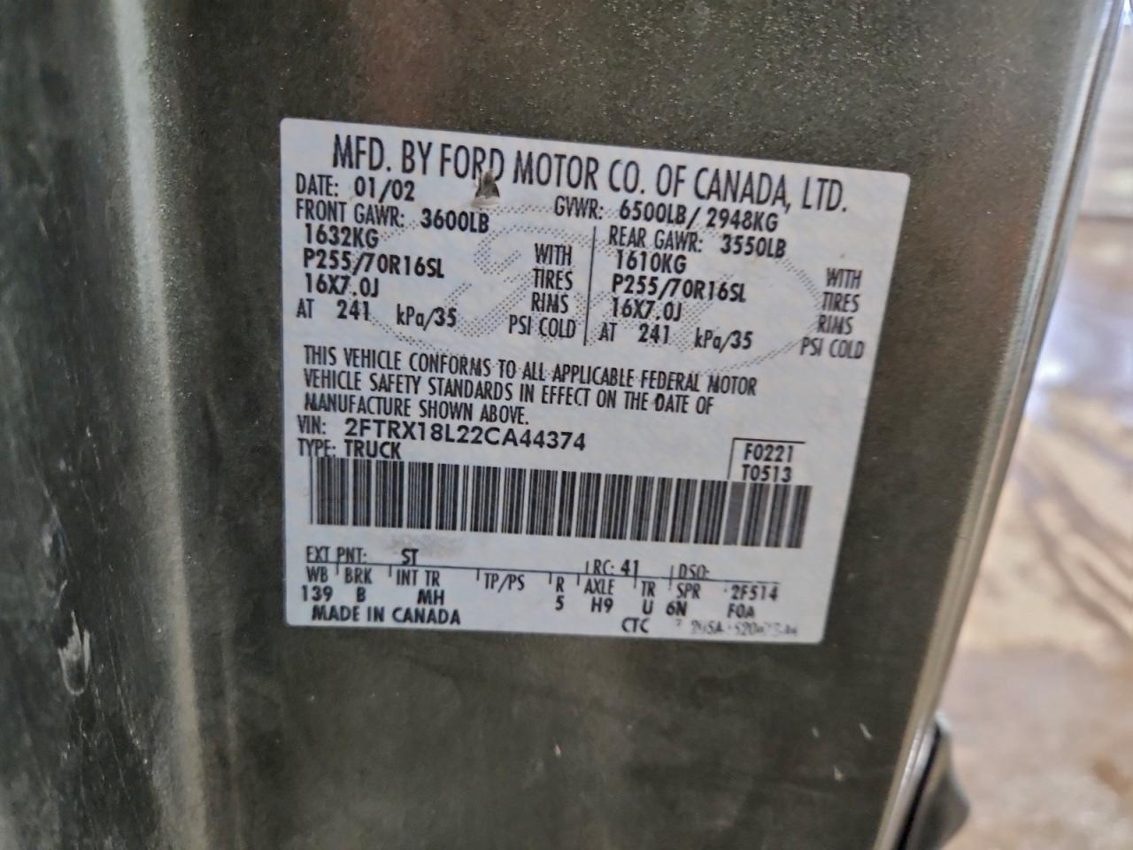 Lot #3304643944 2002 FORD F150